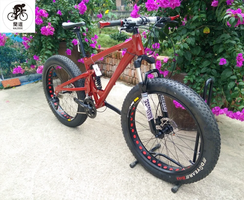 Perfect Kalosse  tire road Beach bicycle  folding mountain bicycle  26*4.0 Tires  Hydraulic brakes Snow  bicycle, 21/24/27/30speed 2
