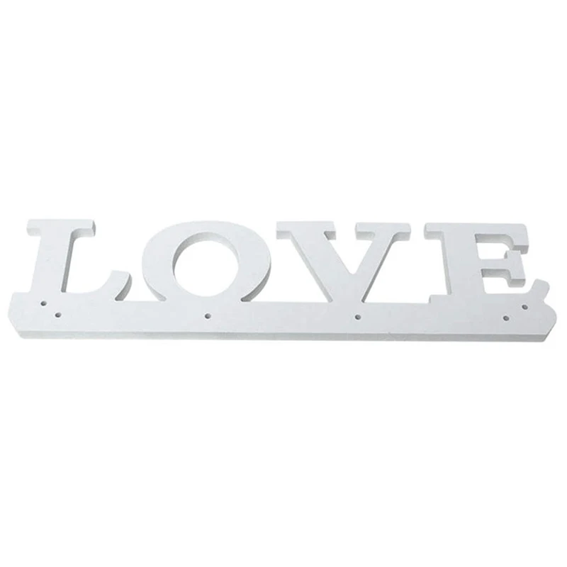 DIY 1pc White 4Hooks Love Clothes Robe Hat Towel Bag Key Holder Wall Hanger