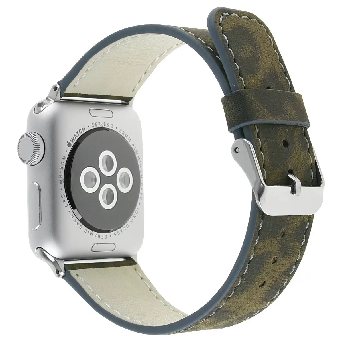 Коричневый серый розовый Леопардовый узор ПУ кожа ремешок для Apple Watch браслет iWatch