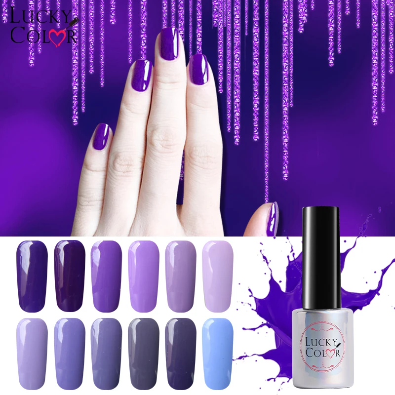 

12 Colors Pure Purple Series Gel Nail Polish High Quality Long-lasting Soak Off UV LED Beauty Nail Art Tools 10ml