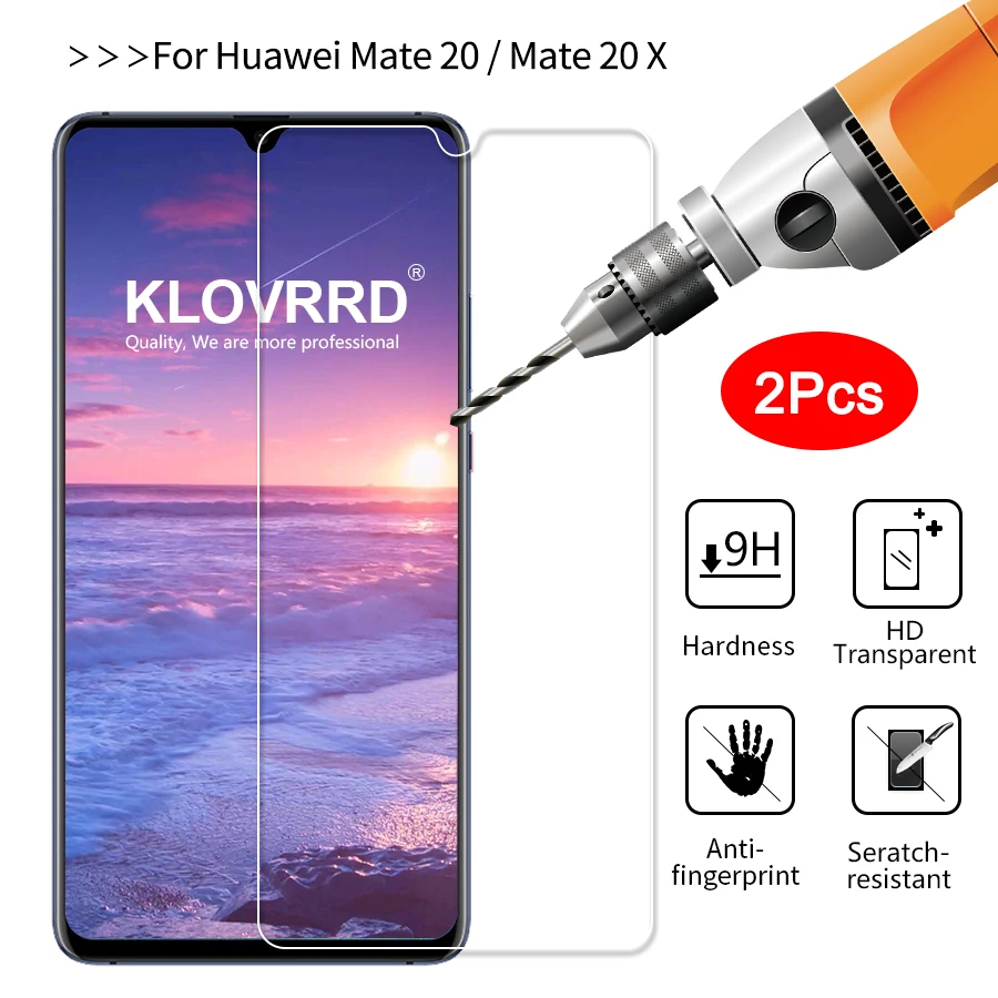 KLOVRRD 2 шт закаленное стекло для huawei mate 20 протектор экрана X защитная пленка анти