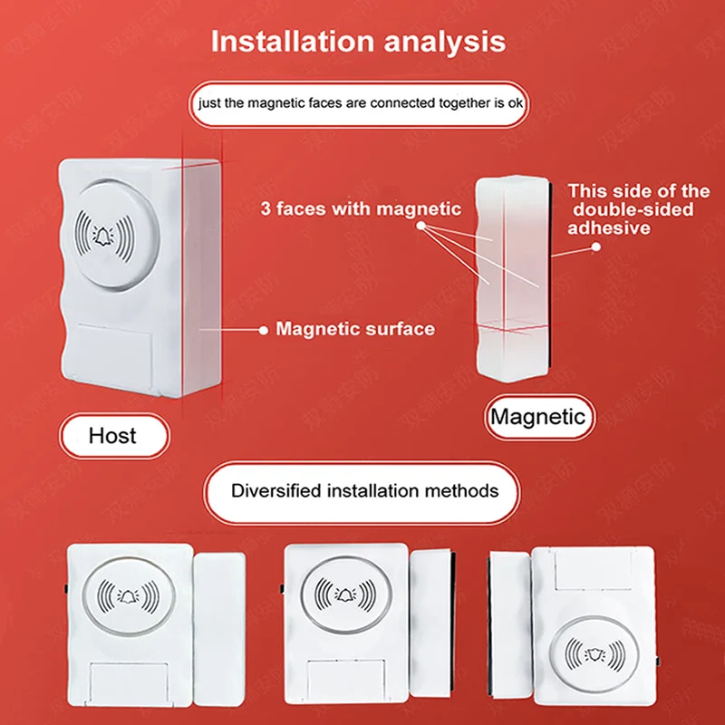 Wsdcam охранная сигнализация 120dB Беспроводная для дома для окна двери Охранная сигнализация магнитный датчик для домашней системы безопасности
