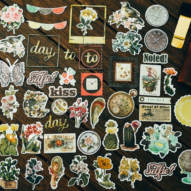 

45pcs Vintge Plants Cardstock die cuts for Scrapbooking Happy Planner/Card Making/Journaling Project
