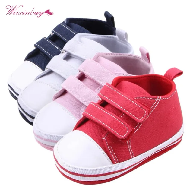 US $3.24 WEIXINBUY Canvas Baby Shoes Newborn Boys Girls First Walkers Infant Toddler Soft Bottom Anti-slip P