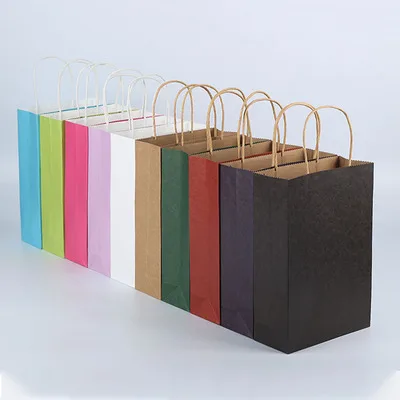 

Manufacturers wholesale 500pcs/lot craft paper boutique brown shopping paper bags customized logo/clothes/jewelry/advertising