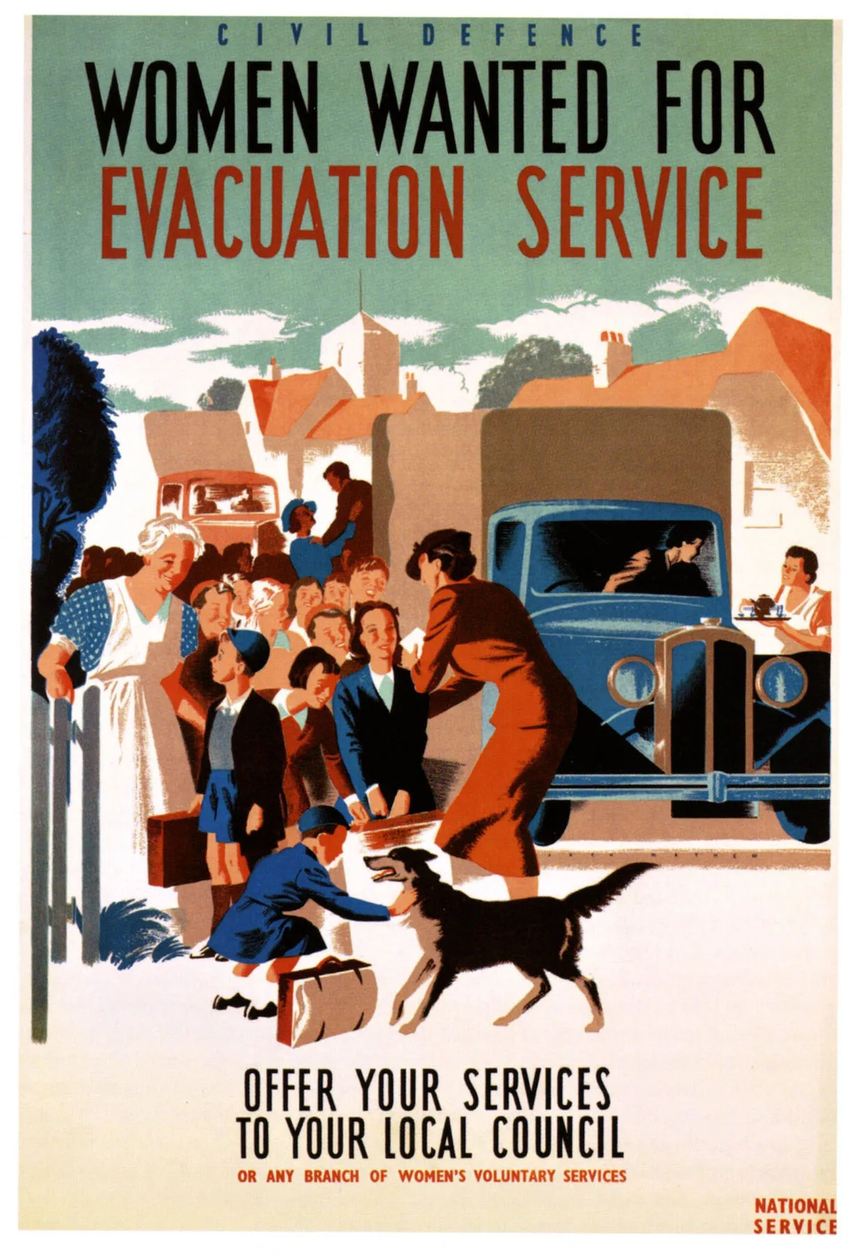 Vintage Ww2 Propaganda Poster Evacuations Ahead Of Blitz Classic Canvas ...