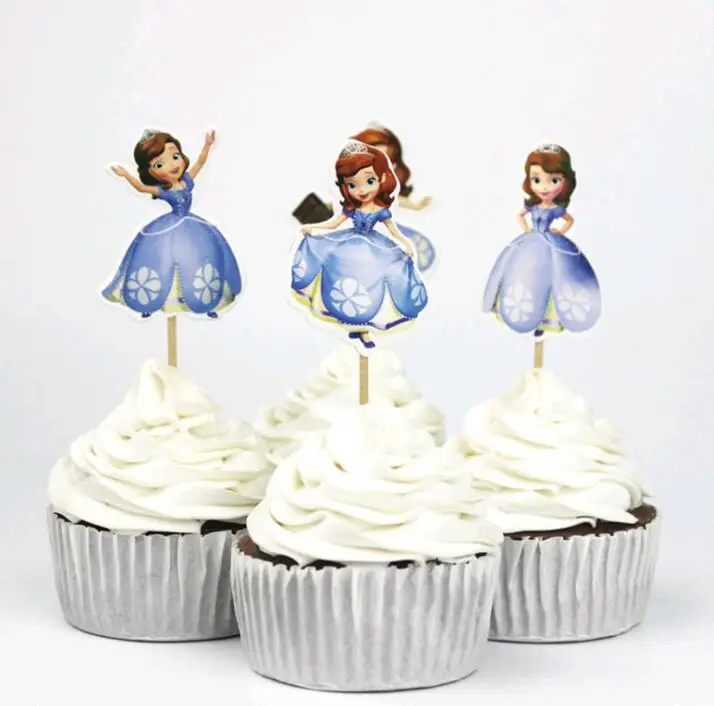 

24pcs/set Sophia Princess Cake Topper Wedding Birthday Party Baby Shower Dessert Baking Cake Decorating Supplies