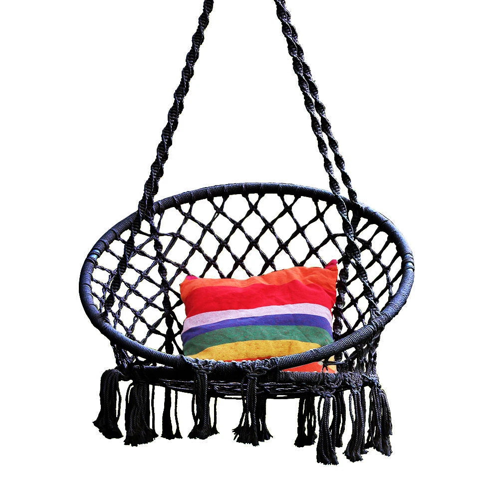 Hamaca redonda columpio silla colgante exterior muebles de interior hamaca silla para jardín dormitorio niño adulto silla de seguridad hamaca - 3