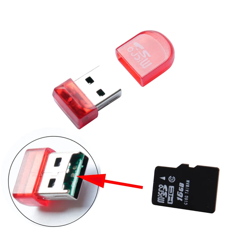 SR прозрачный мизинец стиль Micro SD кард-ридер USB 2,0 Flash Lector памяти OTG адаптер для ПК Аксессуары для ноутбуков