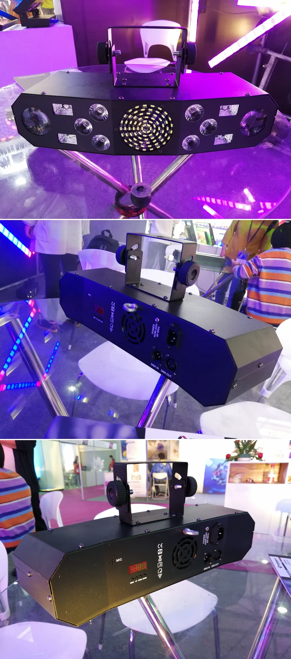 5в1 DJ лазерный сценический светильник полноцветный RGB или 48 RG узоры проектор 4X3 Вт УФ CREE одноцветный светодиодный сценический светильник ing