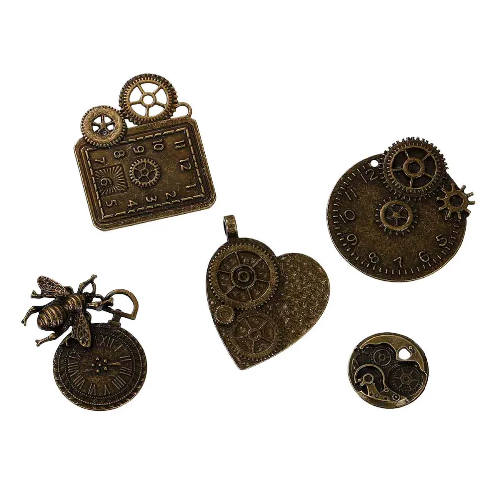 DoreenBeads из сплава цинка подвески в стиле стимпанк фиксированные смешанные Gear
