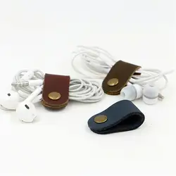 2 шт. кожаный кабель намотки организатора набор стол USB провод линии передачи данных держатель шнур для наушников намотки Обёрточная Бумага