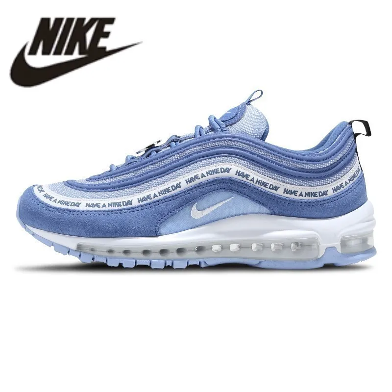 Скидка Nike Air Max 97 Nd женская обувь для бега улыбающееся лицо синий пуля Air font b Cushion b font спортивные кроссовки # BQ9130 400