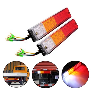 

2 Pcs Car Lights Waterproof Truck Trailer Lamp LED Stop Rear Turn Indiactor Tail Brake Reverse Light for Trailers Trucks Boat