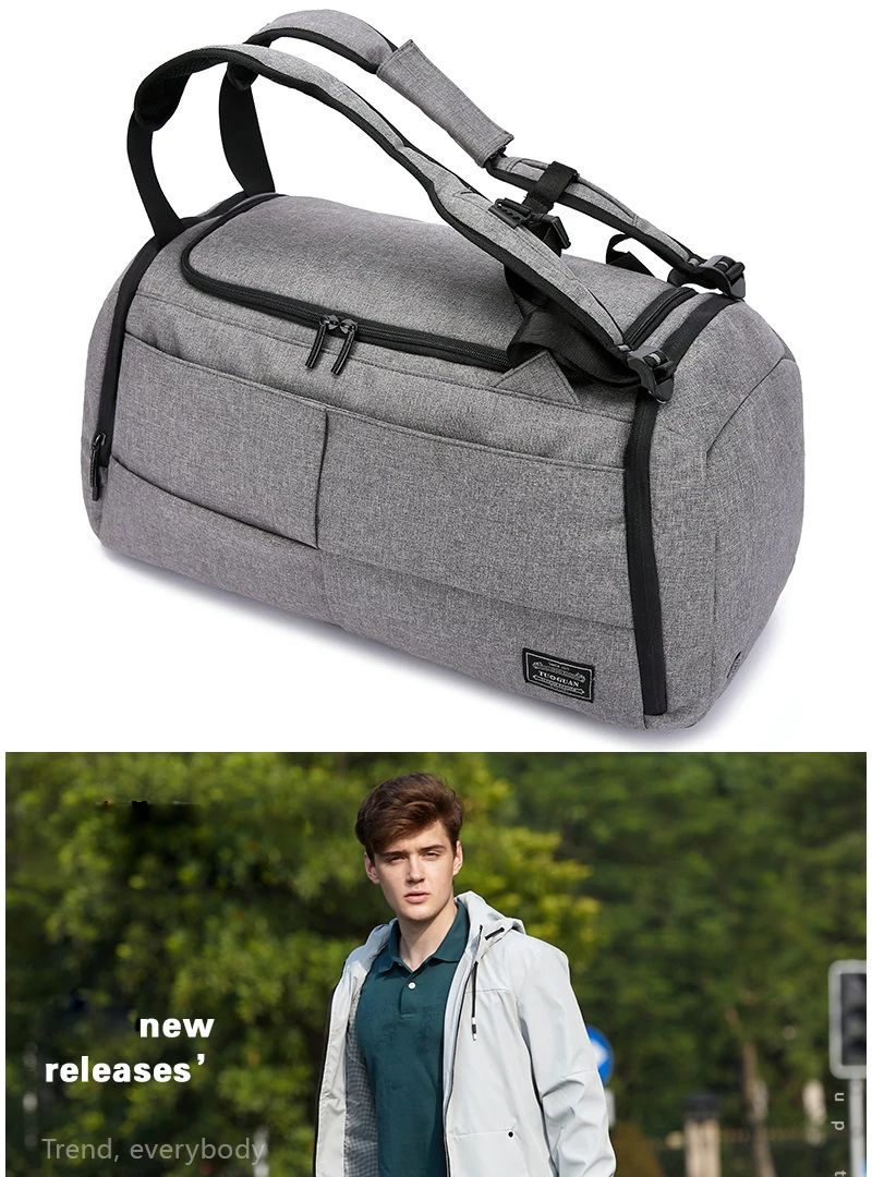 35L Men 2 in 1 Travel Bags for Handbag and Backpack New big Capacity 2018 brand Fashion Duffle Bag Anti theft hand luggage bag 11