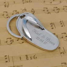 25 шт. металлические серебряные флип-флоп брелки на заказ подарок на вечеринку в честь рождения ребенка мини сандалии персонализированный брелок для ключей свадебный подарок для гостей сувенир