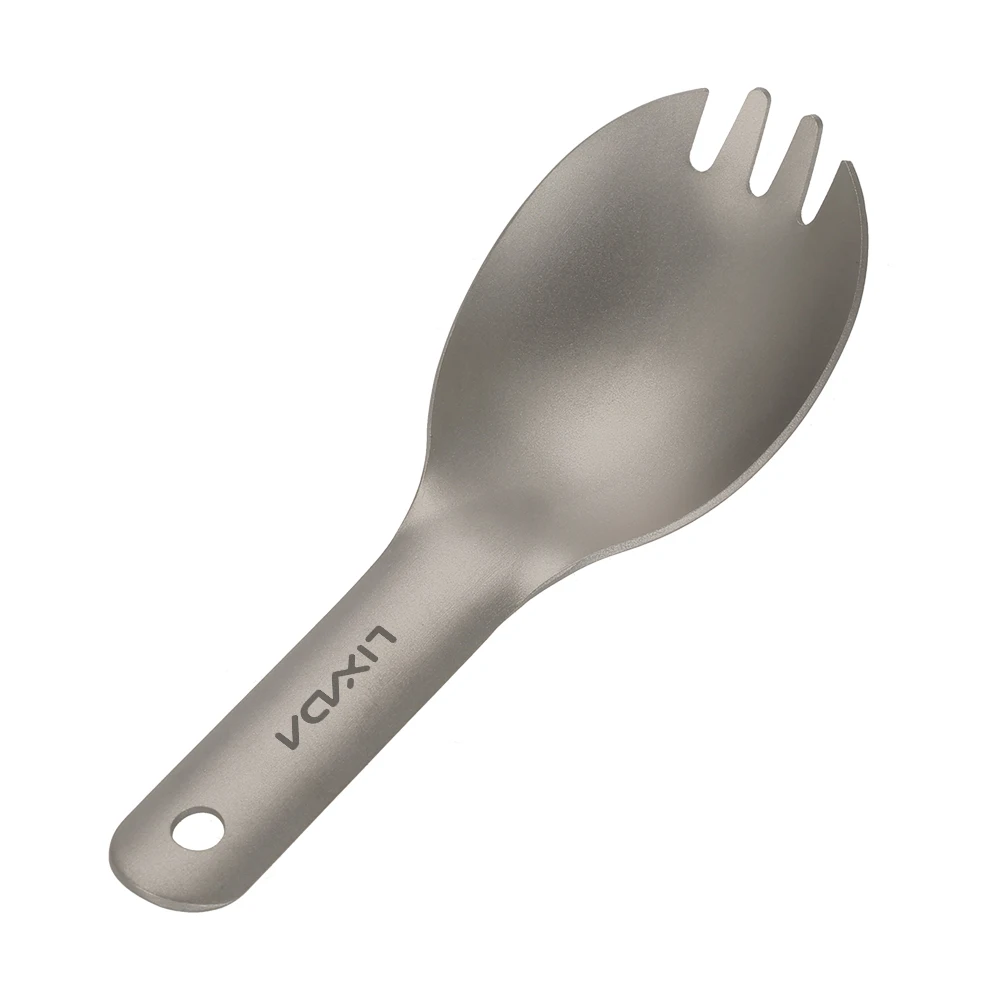 Lixada ложка Spork короткая ручка Титановая Ложка Сверхлегкая детская ложка для улицы кемпинга Столовые приборы для пикника - Цвет: Spork