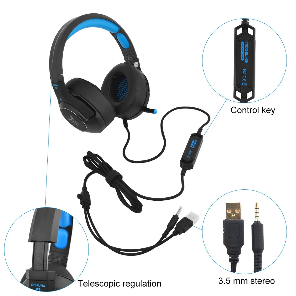 Игровая Headset-k9 Onikum, игровая гарнитура с микрофоном, игровая гарнитура-k9, игровая гарнитура с микрофоном c0604