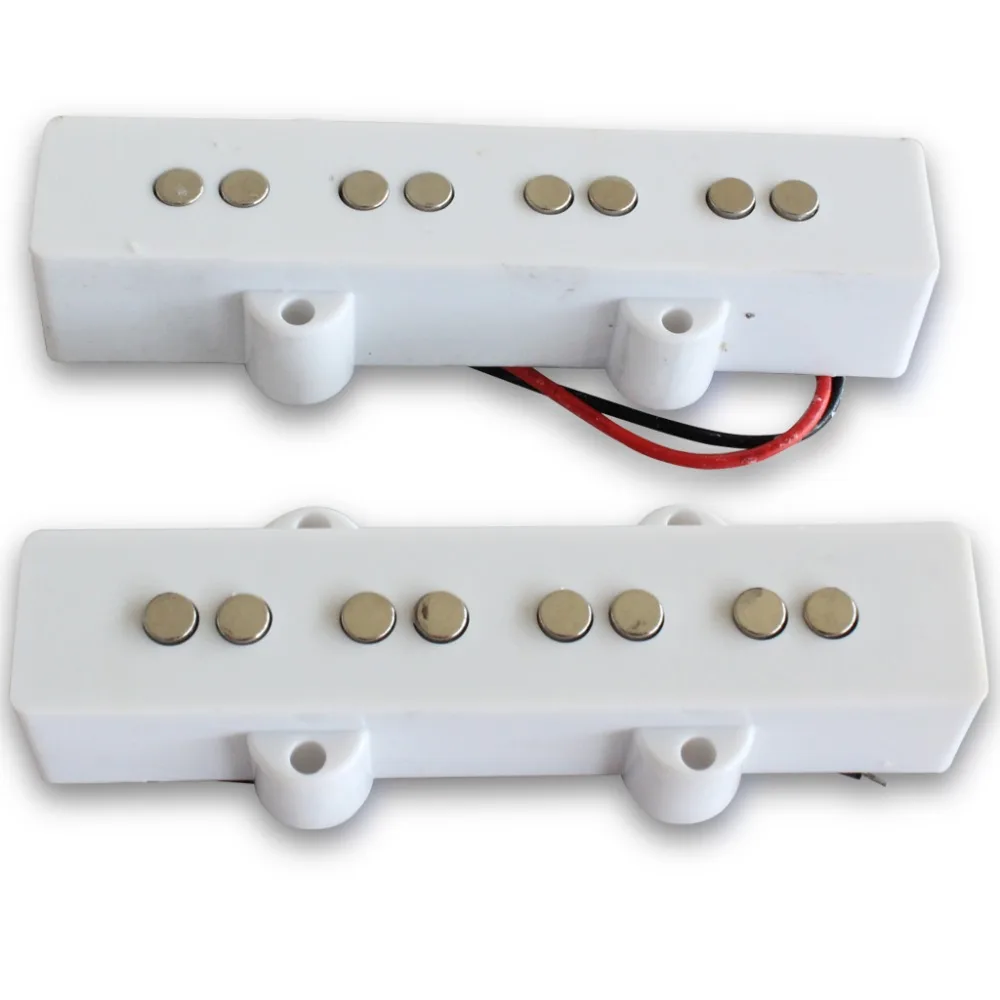 1 Set of 5 String Open Pickups For Jazz Bass Guitar Whitebass strings setpickup setguitar