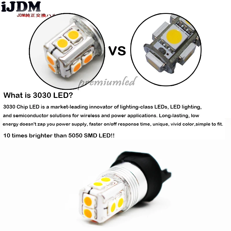 IJDM Canbus без ошибок 10SMD 3030 H21W BAY9s светодиодный фонарь для задних фар автомобиля или