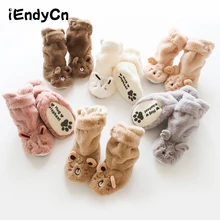 IEndyCn/носки для малышей нескользящие носки-тапочки теплые детские носки с высоким голенищем утепленные флисовые Носки для малышей WZ030AC LXM466