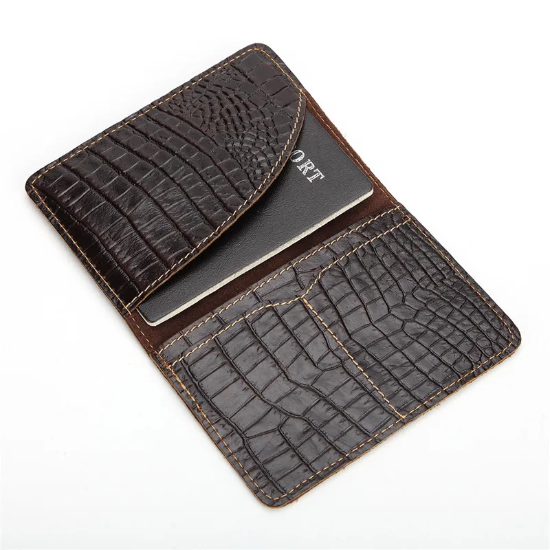 Vintage Men Genuine Leather Passport Cover Travel Passport Holder Bag
