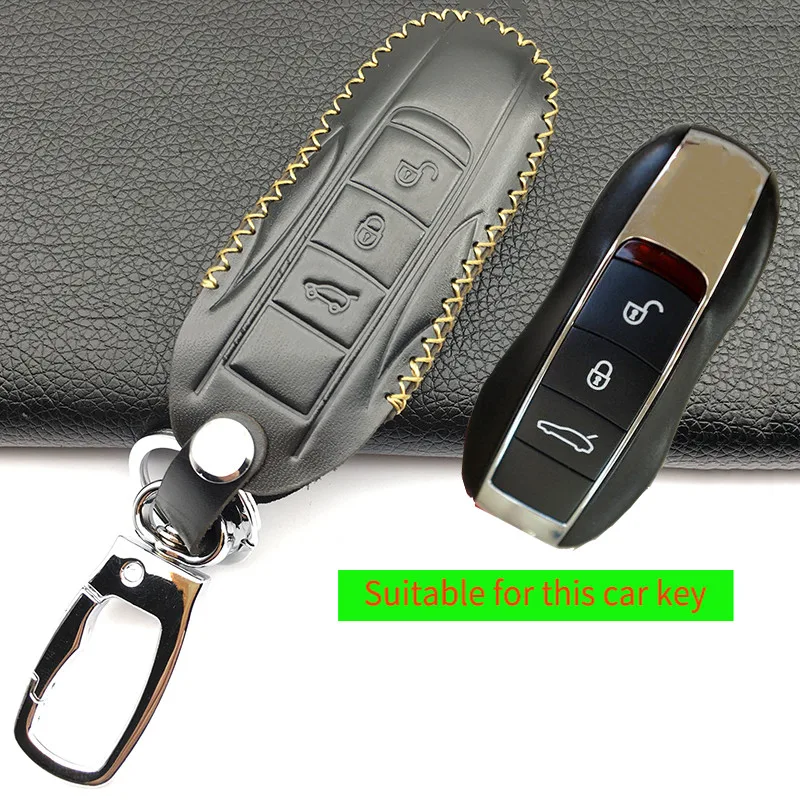 New design leather car key cover for Porsche Cayenne 911 996 Panamera Macan Boxster 986 987 981