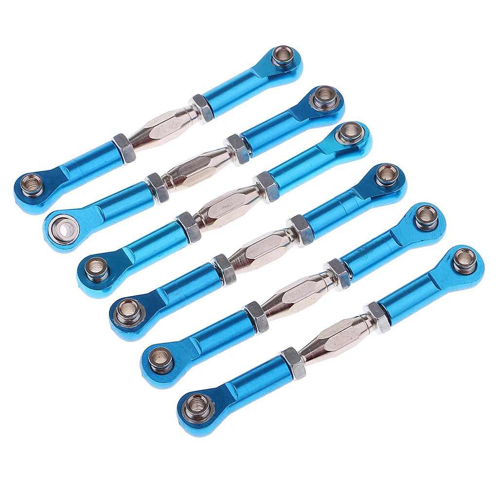 6Pairs Metal Front Rear Link Rods Linkage Turnbuckle 166617 166017 106017 for Redcat HSP RC Truck