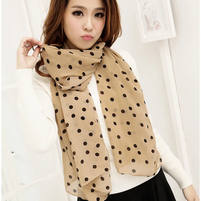 Supernova Sale Polka Dot Stylish Girl Long Soft Silk Chiffon Scarf Wrap Shawl font b Scarve