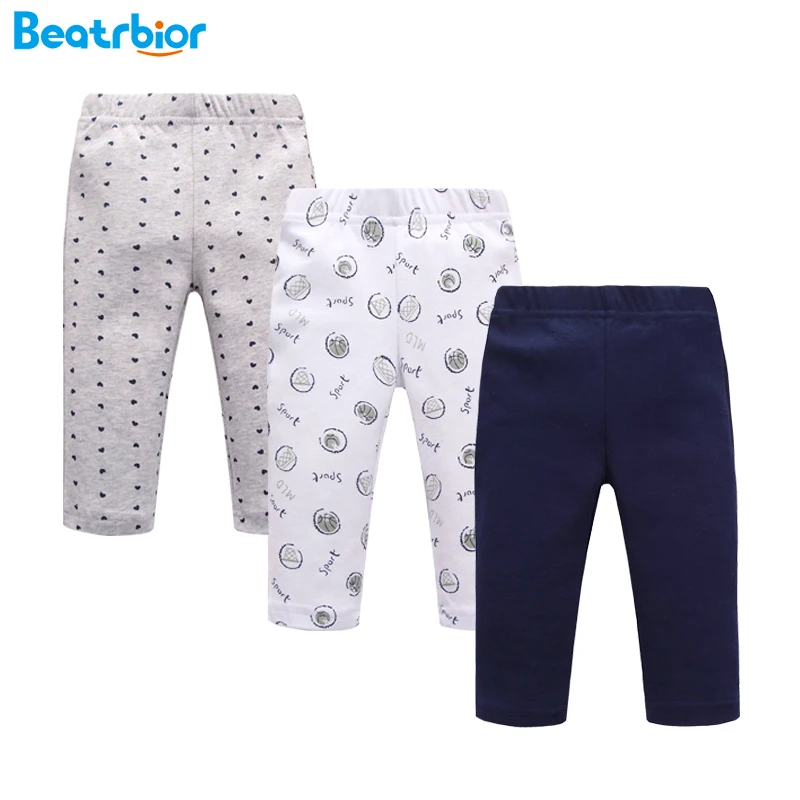 

3 PCS/lot Baby Pants 100% Cotton baby boy Girl Pants Print Infant Baby Leggings Waist Kids Pant Trousers Baby Clothes Set