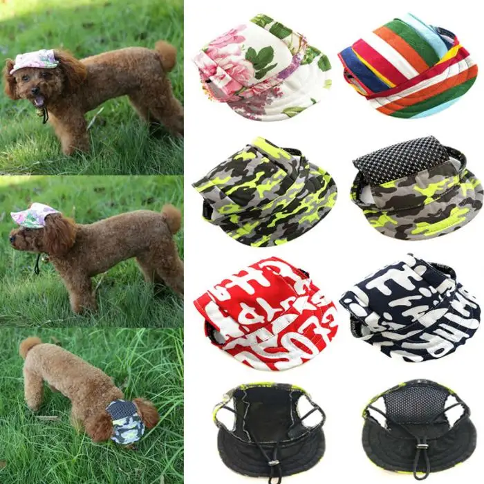 Высококачественная бейсбольная кепка для собак с отверстиями для ушей, парусиновая шляпа для щенков, спортивная летняя кепка для