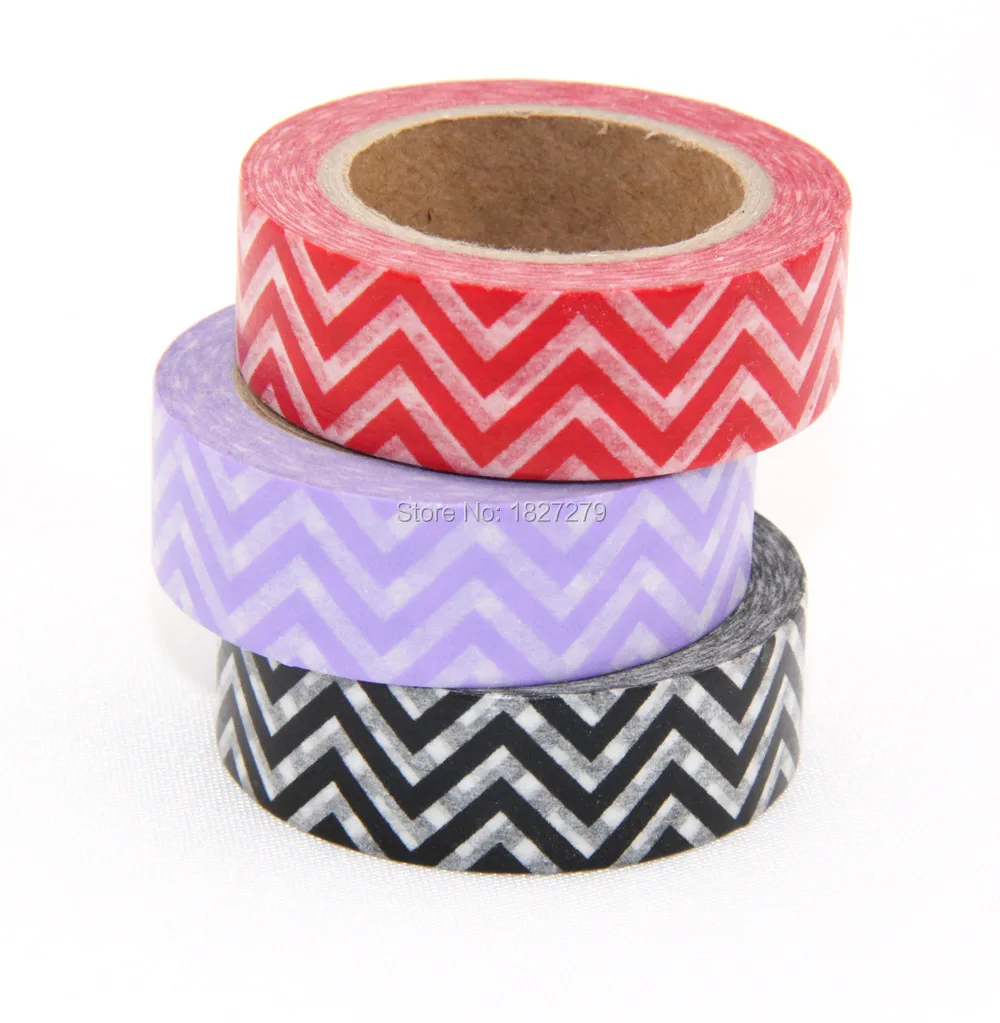 New 3x Chevron Wave Patterned Japanese Washi Tape Paper Sticker