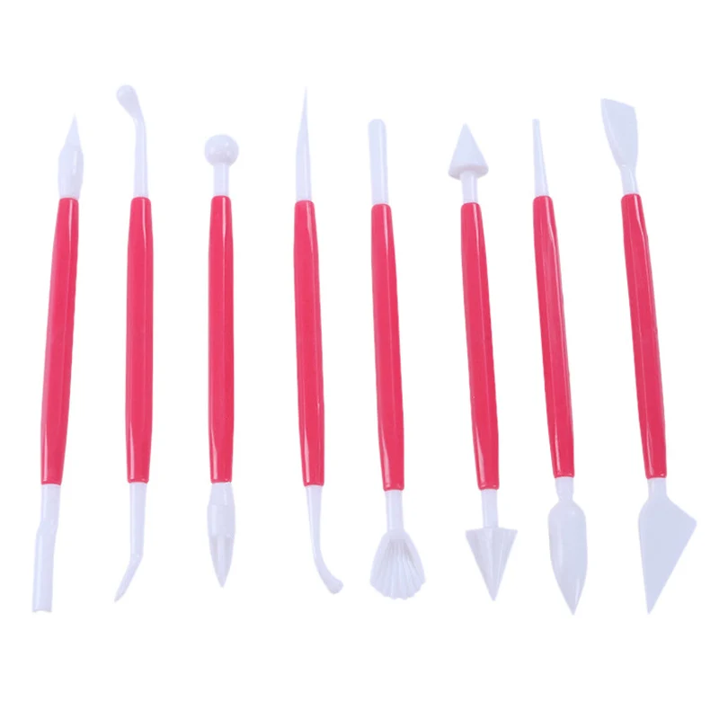 8 Pcs/Pack Plastic Cake Carved Pens Cake Carving Tools Sets Baking Cake