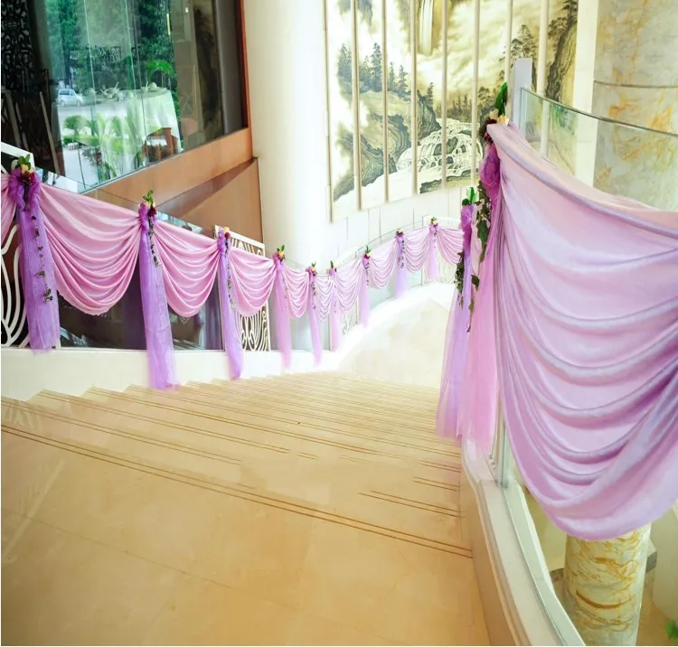 Jednoduchý Ice Silk Swag pro svatební pozadí dekorace Tabulka dekorace 6m délka doprava zdarma