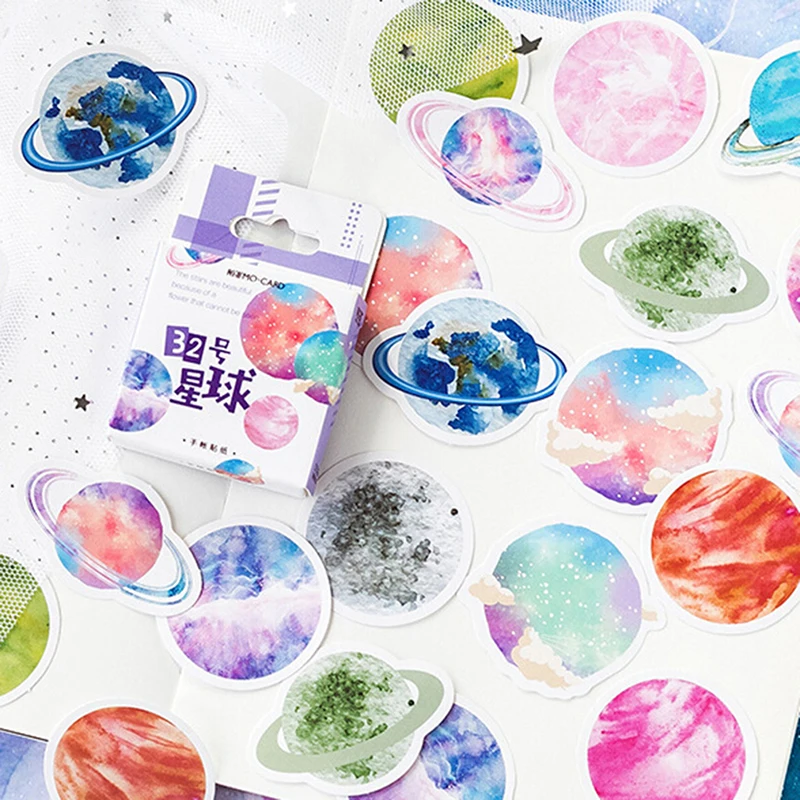 1 коробка украшение для альбома Universe Cosmos Planet DIY наклейки планировщик плакат