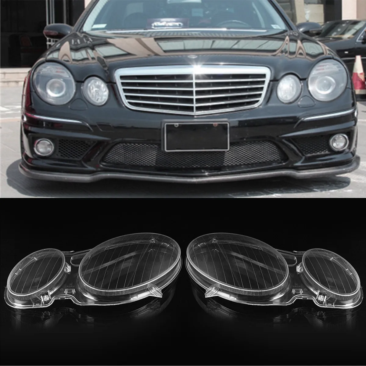 Color : Left WSDSB Car Headlight Cover Shell Headlamp Lenses Left//Right Side Polycarbonate Fit For MERCEDES For BENZ E CLASS W211 E320 E350 2006-2008
