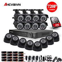 2 ТБ HDD 1.0MP HD 2000TVL камера безопасности цилиндрическая система видеонаблюдения Комплект 16 каналов AHD Full 720P видео наблюдение 1080P DVR NVR система