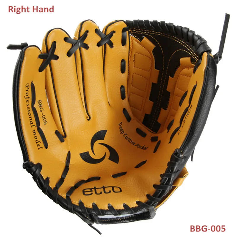 Adults PVC Artificial Leather baseball gloves right hand 11.5inch 12.5inch men women soft