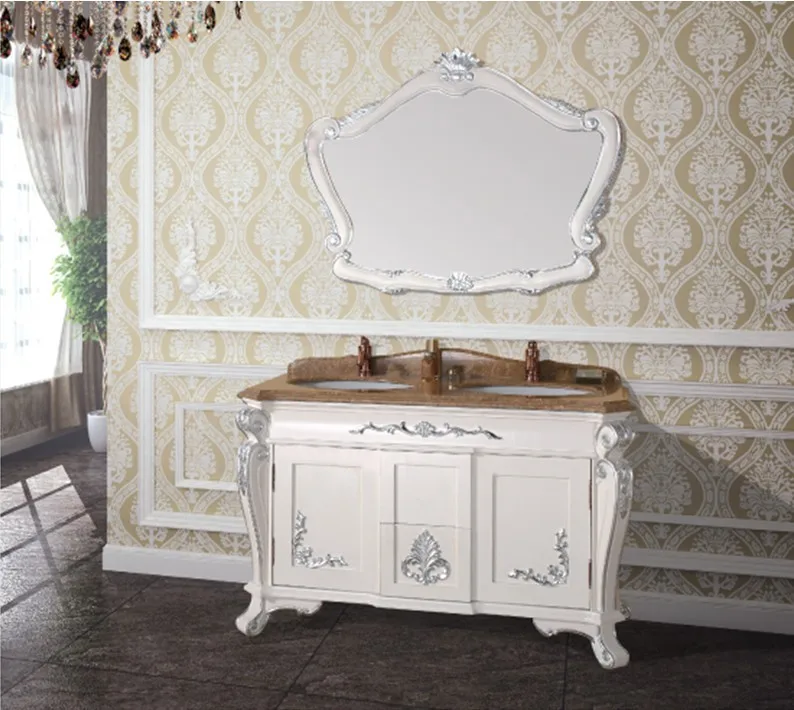 المبيعات الساخنة العتيقة حمام مجلس الوزراء مع مرآة والمصارف الحمام الغرور الكلاسيكية