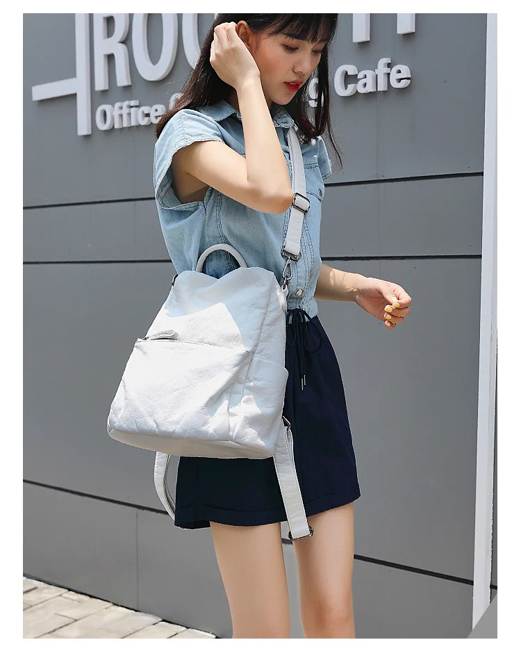 Высококачественный Женский рюкзак из искусственной кожи, противоугонные роскошные белые женские рюкзаки для путешествий, женская сумка на плечо