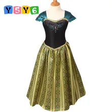 Летнее платье для девочек в стиле Эльзы и Анны Платье для косплея для маленьких девочек; vestidos, платья принцессы одежда для детей Костюмы одежда для малышей