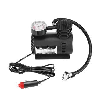 

Portable Mini DC 12V 300 PSI Air Compressor Pumps Inflator Pump With 2 Nozzle Adapters