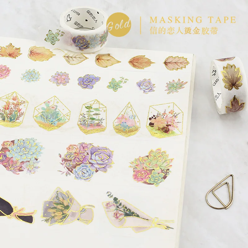 Flower House Gilding Decorative Postcard Washi Tape Adhesive Tape DIY Scrapbooking Sticker Label Masking Tape Flower House Gilding Decorative Postcard Washi Tape Adhesive Tape DIY Scrapbooking Sticker Label Masking Tape