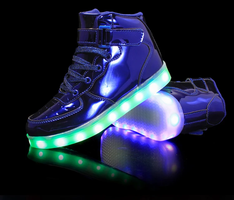 Como a Nossa Conduziu a Iluminação Rosa Quente Casa Nova Carregador Usb Sapatos Meninos Meninas Sapatilhas Crianças Brilhante Iluminado Luminosa Sneaker 25-39 17 Mamãe e Bebê