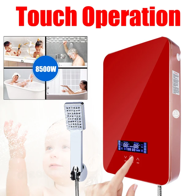 8500W 220V Tankless Instant Electric Hot Water Heater Boiler Bathroom Shower Set Safe And Intelligent Hung Up Touch-Operation