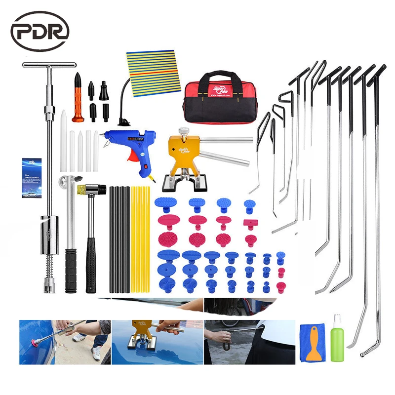 PDR Que Công Cụ Móc Paintless Dent Sửa Chữa Xe Dent Repair Dent loại bỏ Reflector Board Dent Puller Nâng Lên Glue Gun Tap Xuống Công C