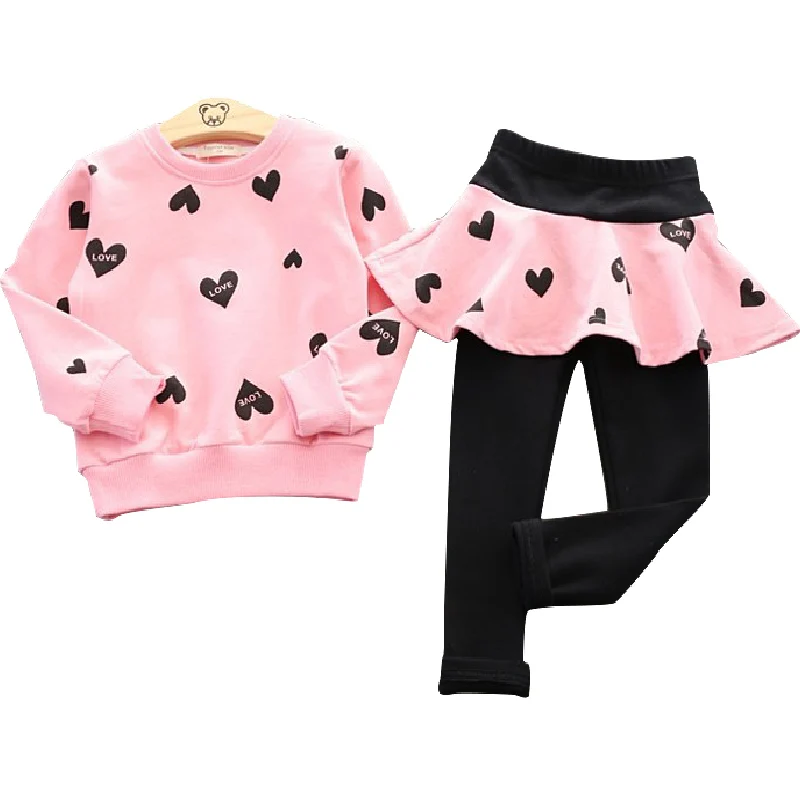 

2018 Autumn Winter Toddler Girls Clothing Sets Children Girls Clothes T-shirt+Pants Christmas Outfits Kids Girls Sport Suit 0-7T