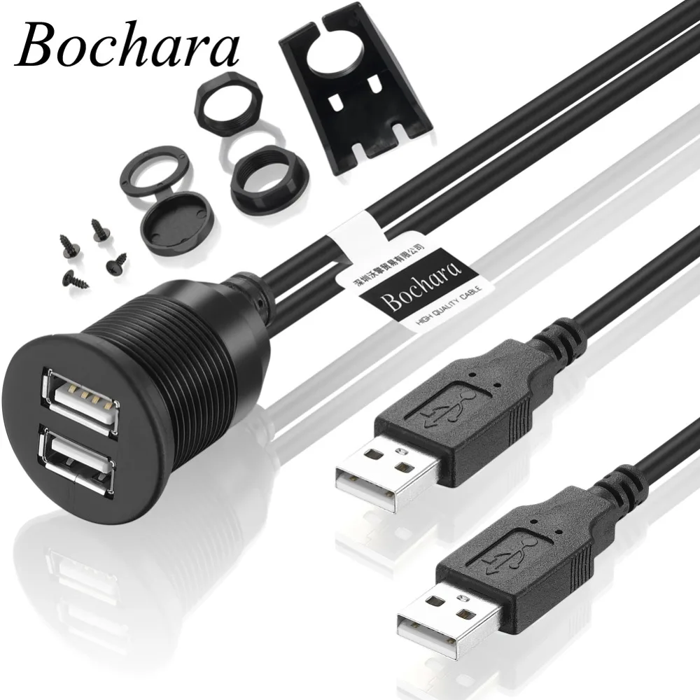 Удлинительный кабель Bochara с двумя USB портами 2 0 и для автомобилей грузовиков лодок