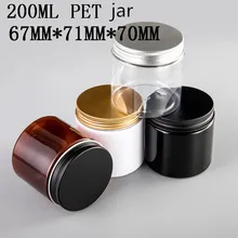 Pot en plastique pour crème cosmétique, 24 pièces/lot, 200G 200ml, couvercle en aluminium, bouchon en plastique PET, récipient d'emballage alimentaire vide