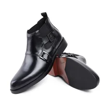 Двойные пряжки модные мужские ручной работы ботинки martin обувь Высокое качество Натуральная кожа зимние армейские ботинки ботильоны пинетки